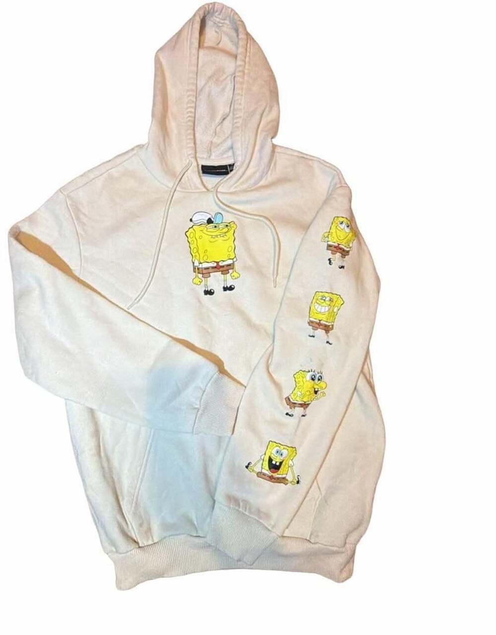 Nickelodeon SpongeBob SquarePants Unisex  Cream Teen Small Hoodie